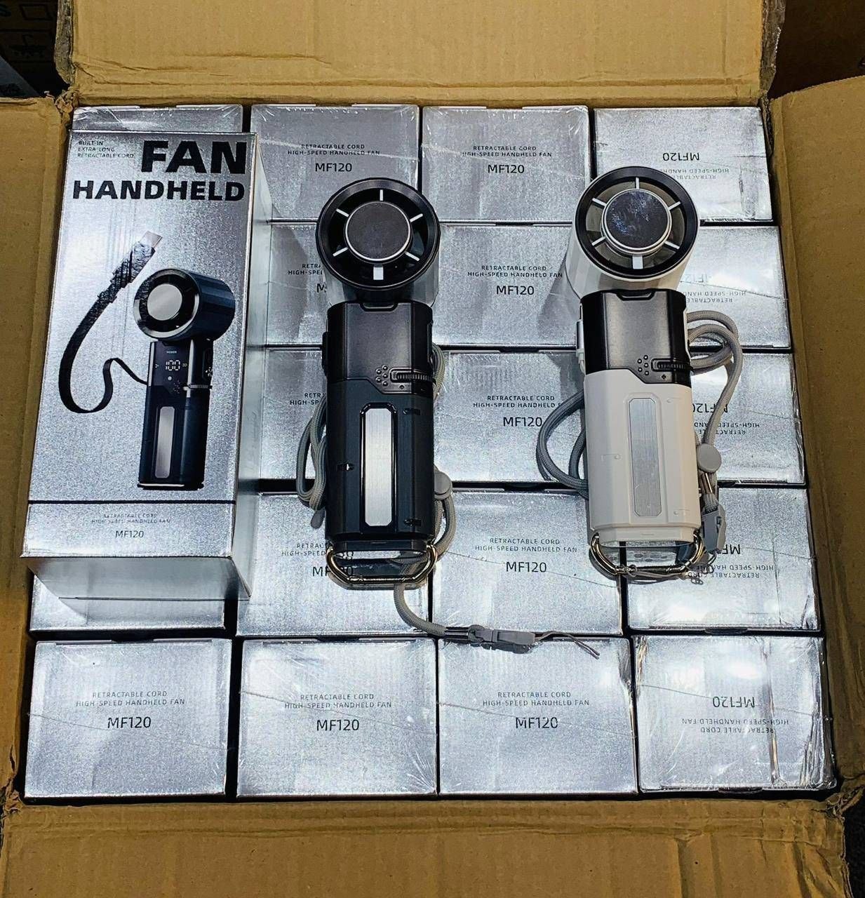 پنکه دستی شارژی مدل MF120 با قابلیت پاوربانک و کابل جمع‌شونده