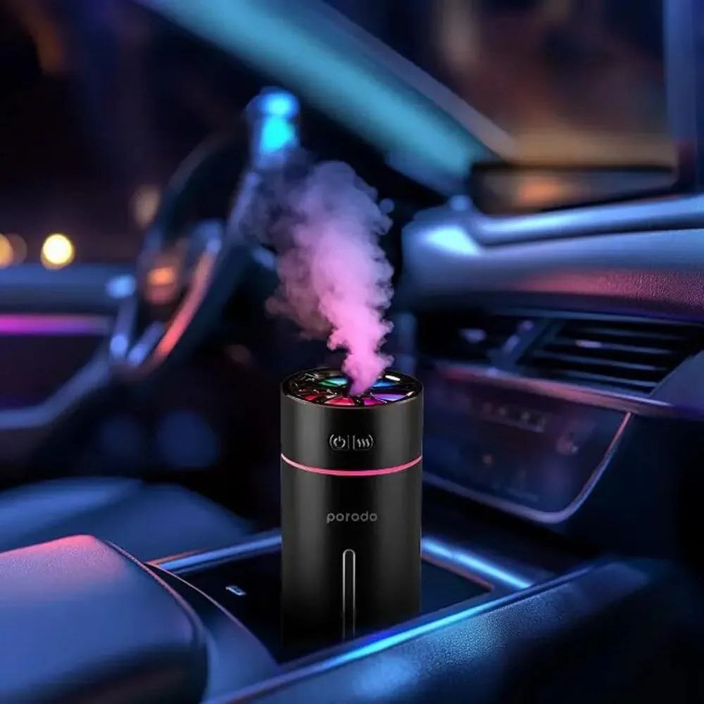 دستگاه بخور سرد و خوشبوکننده معطر خودرو Porodo مدل LFST031 | رطوبت‌ساز شارژی با نورپردازی LED